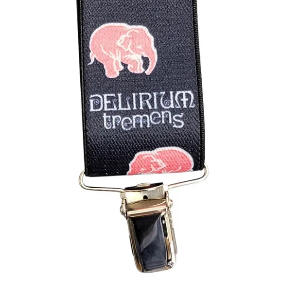 Delirium Tremens Pink Elephant Belgium Beer Suspenders German Oktoberfest Blue - Picture 4 of 8